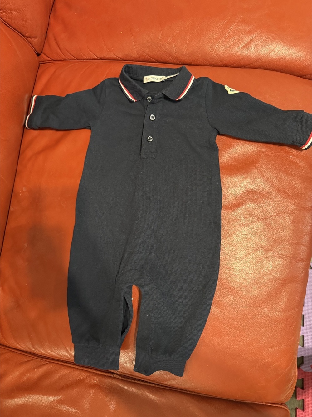 Moncler Baby Polo Shirt in navy